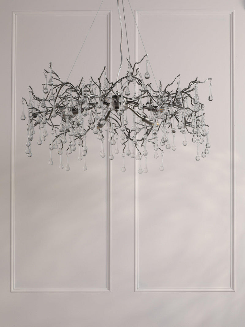 Laura Ashley Willow Grande ceiling light pewter finish, UK version