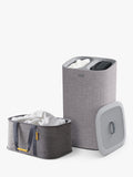 60L Dual Compartment Laundry Basket and Collapsible Holdall Set
