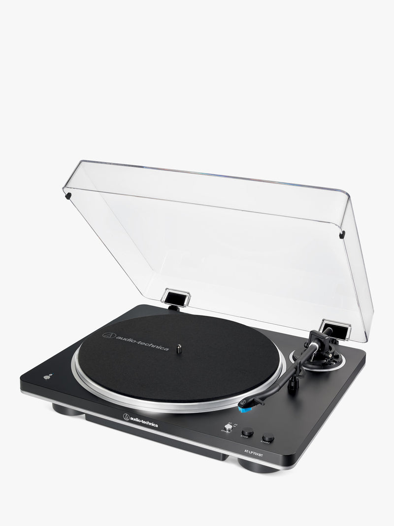 Audio-Technica AT-LP70XBT Bluetooth turntable in black and silver (British brand)