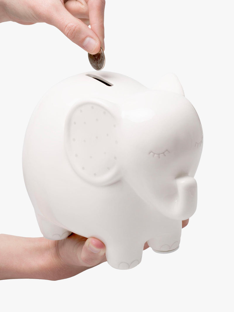 Pearhead ceramic elephant money bank UK version
