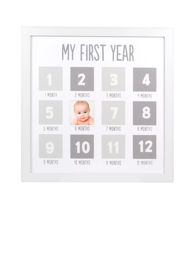 John Lewis Wooden First Year Baby Picture Frame with 12 Photo Spaces- Buy online at McGrocer