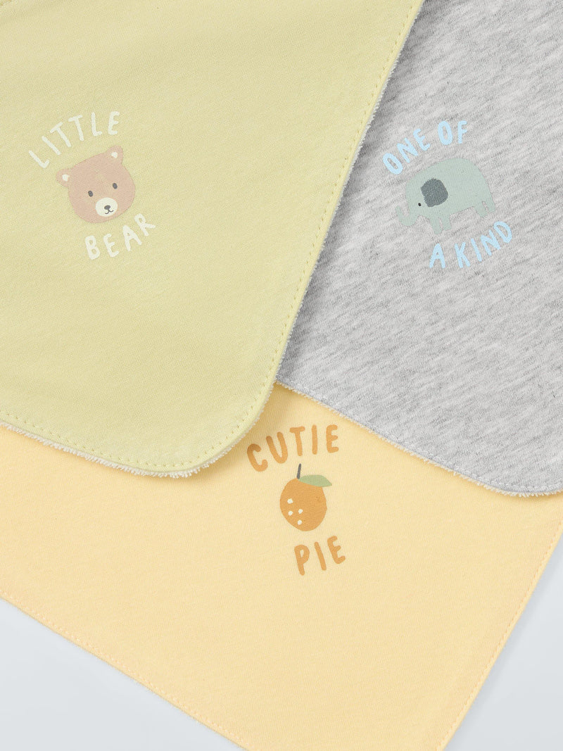 John Lewis Baby Slogan Dribble Bib Pack of 3, UK version
