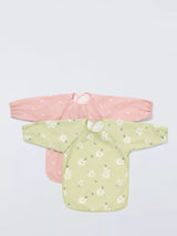 John Lewis John Lewis Daisy Print Coverall Weaning Bibs Pack of 2- Buy online at McGrocer