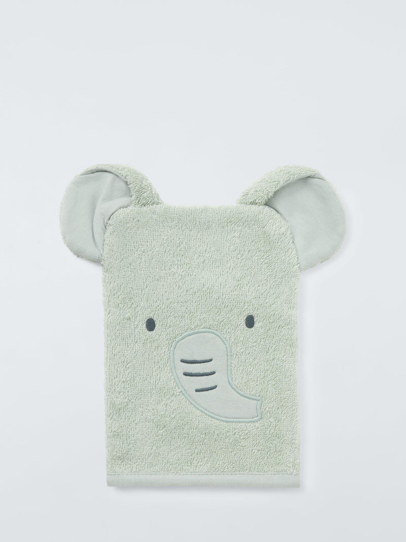 John Lewis Elephant Towelling Mitt Green 39g, UK version