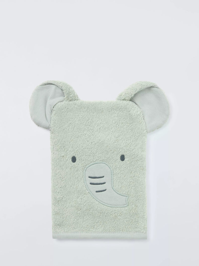 John Lewis Elephant Towelling Mitt Green 39g, UK version