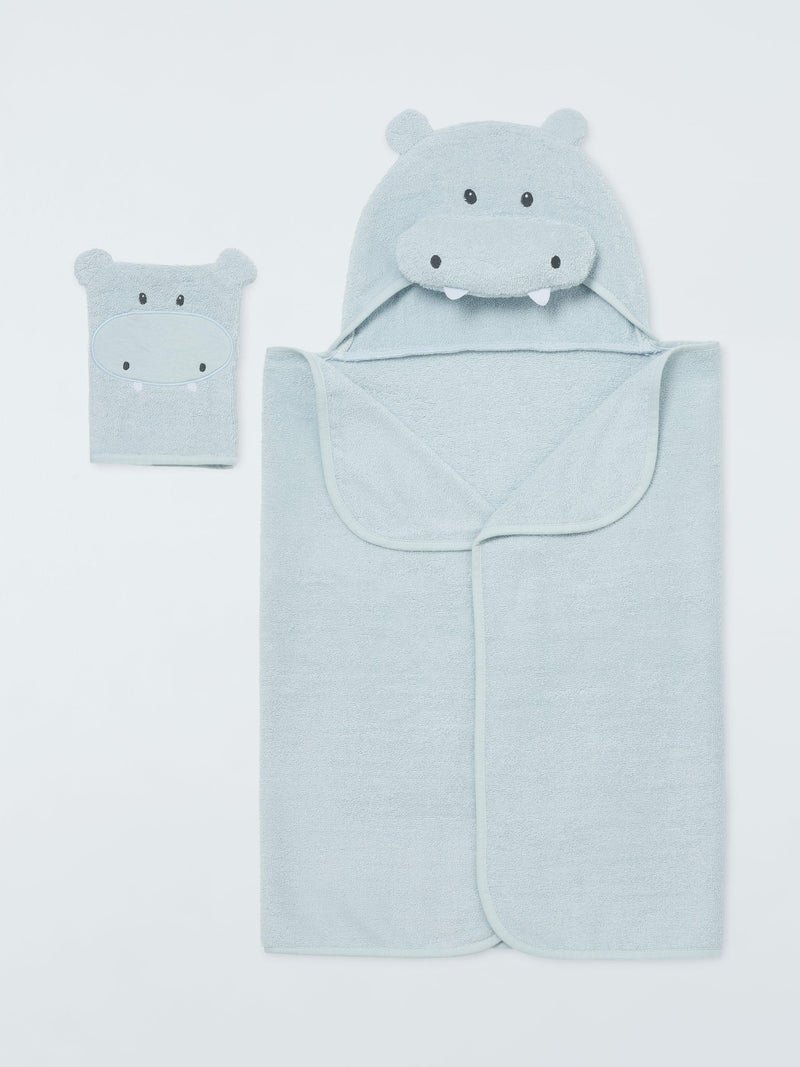 John Lewis Baby Hippo Hooded Towel and Mitt Set, UK version