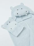 John Lewis Baby Hippo Hooded Towel and Mitt Set, UK version