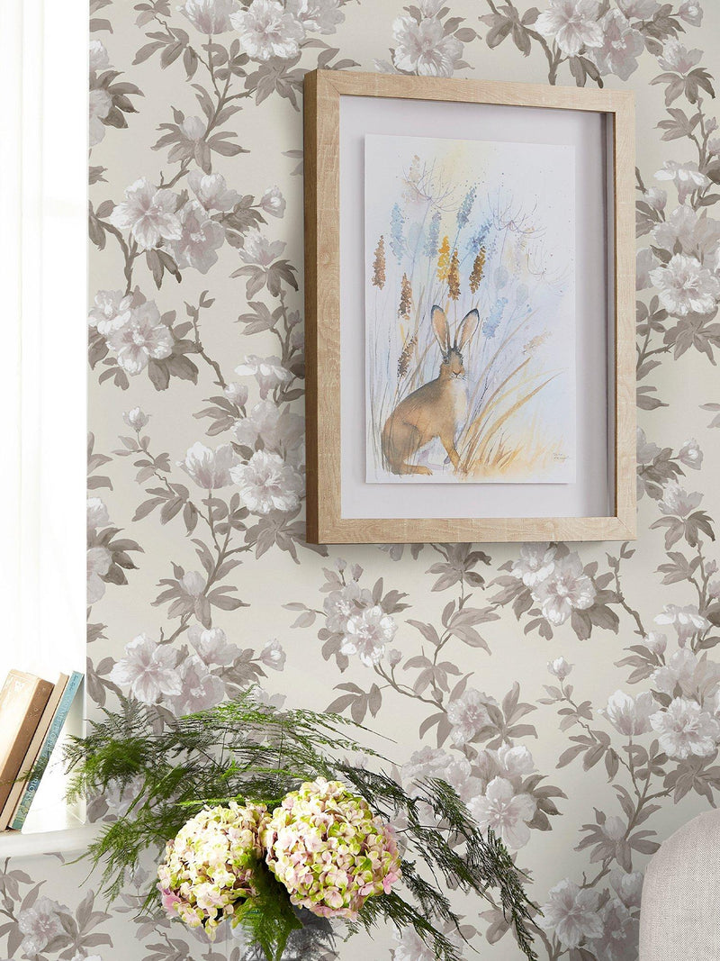 Laura Ashley Rosamund Natural Wallpaper, UK version