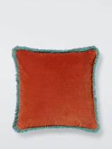 John Lewis John Lewis Fringed Velvet Scatter Cushion 45 x 45cm- Buy online at McGrocer