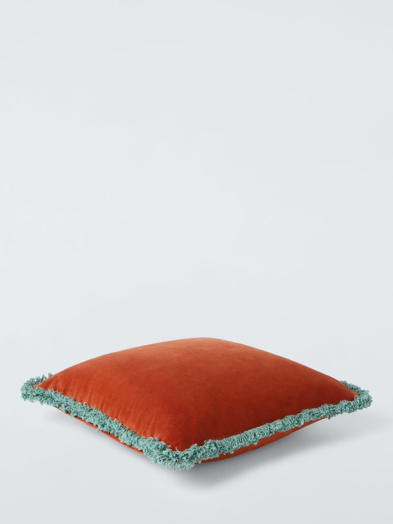 John Lewis fringed velvet cushion 45cm, UK version