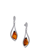 John Lewis Be-Jewelled Marquise Cut Baltic Amber Drop Earrings- Buy online at McGrocer