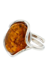 John Lewis Be-Jewelled Baltic Amber Oval Ring, Silver- Buy online at McGrocer