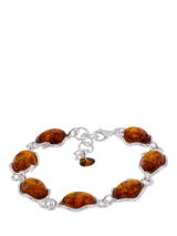 John Lewis Be-Jewelled Baltic Amber Station Bracelet Silver- Buy online at McGrocer