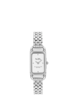 John Lewis Coach Women's Cadie Rectangular Bracelet Strap Watch, Silver- Buy online at McGrocer