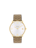 Coach Elliot watch with brown strap and silver dial, UK version
