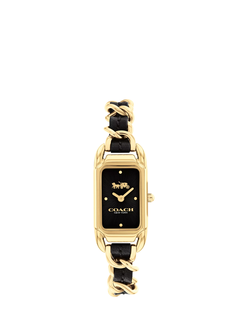 Coach Cadie rectangular gold IP watch - British product