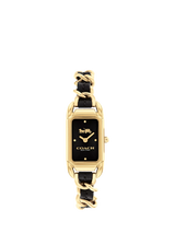 John Lewis Coach Women's Cadie Rectangular Leather Chain Link Bracelet Strap Watch- Buy online at McGrocer