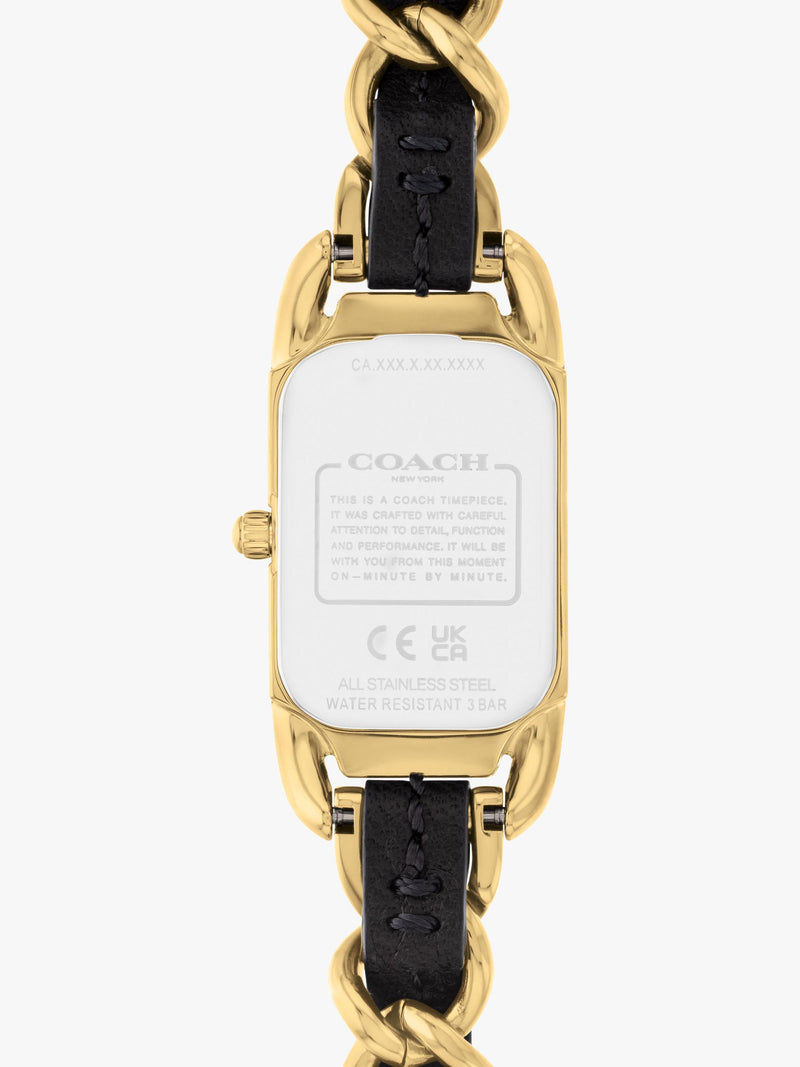 Coach Cadie rectangular gold IP watch - British product