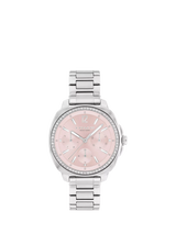 John Lewis Coach Women's Kitt Crystal Bracelet Strap Watch, Silver/Pink- Buy online at McGrocer