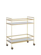 John Lewis West Elm Terrace Bar Cart Antique Brass- Buy online at McGrocer