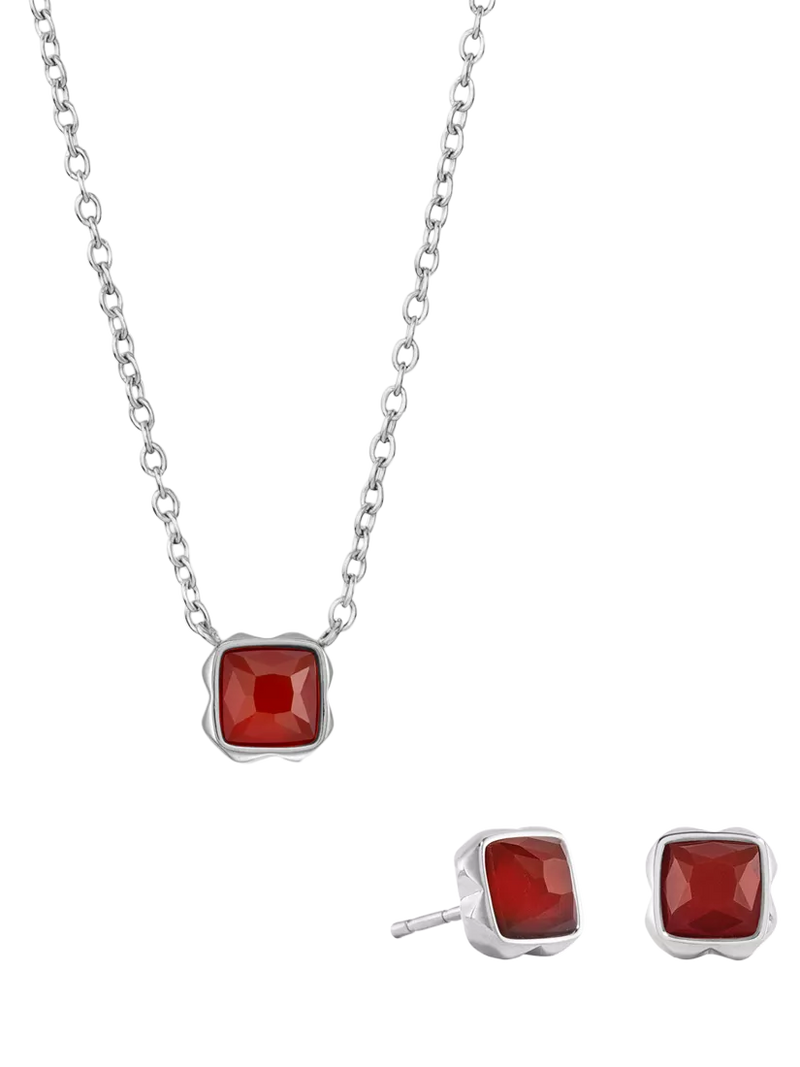 COEUR DE LION Citrin-Anhänger-Halskette und Ohrring-Set (britische Marke)
