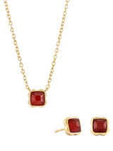 John Lewis COEUR DE LION Semi-Precious Stone Pendant Necklace and Stud Earring Set, Gold- Buy online at McGrocer