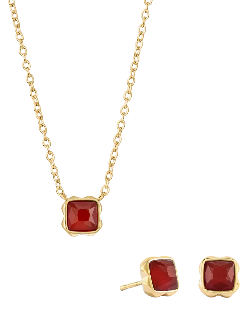Coeur de Lion gold tone jewelry set with citrine stone, imported from the UK