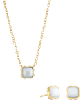 COEUR DE LION Semi-Precious Stone Pendant Necklace and Stud Earring Set, Gold