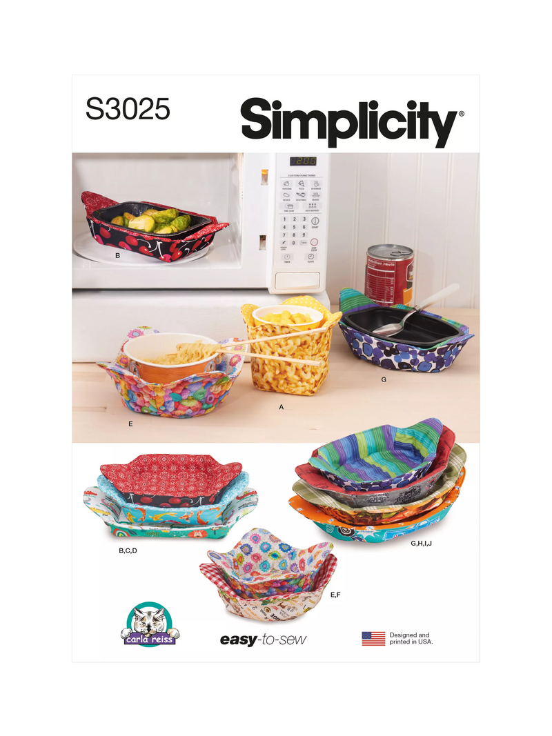 Simplicity microwave cozy sewing pattern SS3025OS, imported from the UK
