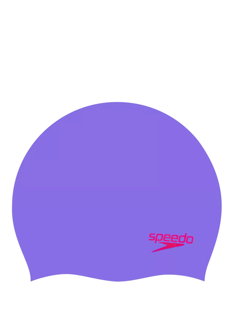 Speedo junior silicone swim cap lilac red, UK version