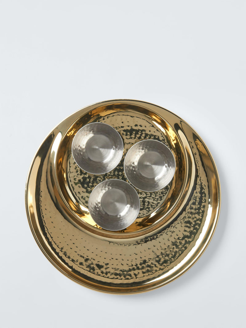 John Lewis hammered gold thali serving set 5 piece, UK version