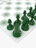 Skyline Chess Heavyweight Steel Chess Set Green Gradient, UK version