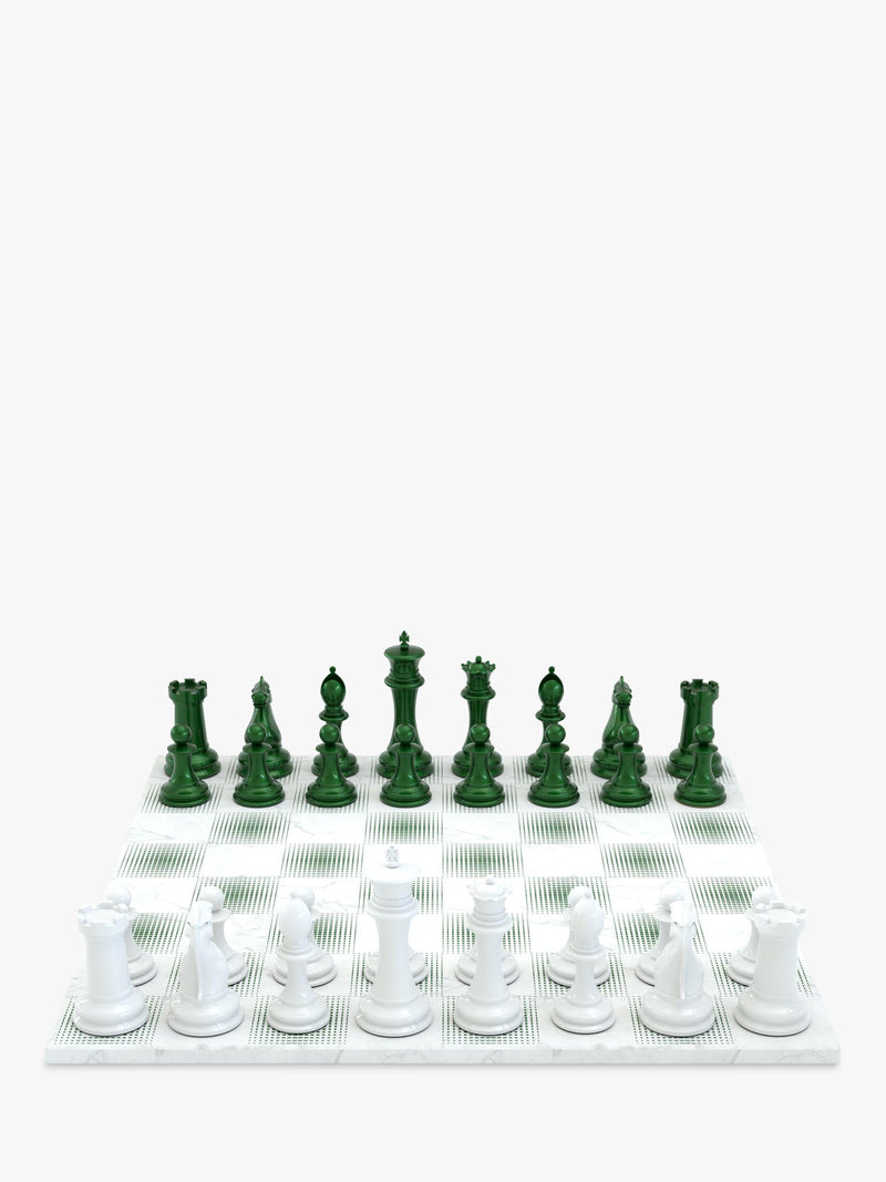 Skyline Chess Heavyweight Steel Chess Set Green Gradient, UK version