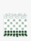 Skyline Chess Heavyweight Steel Chess Set Green Gradient, UK version