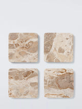 John Lewis John Lewis Fossil Beige Marble Square Coaster Set of 4 Natural- Buy online at McGrocer