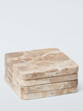 John Lewis fossil beige marble square coaster set of 4 (British brand)