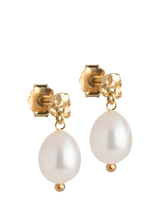 John Lewis ENAMEL Copenhagen Poe Pearl Stud Earrings, Gold- Buy online at McGrocer