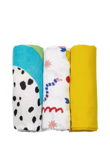 John Lewis Eleanor Bowmer Large Baby Muslin Cloths Set of 3- Buy online at McGrocer