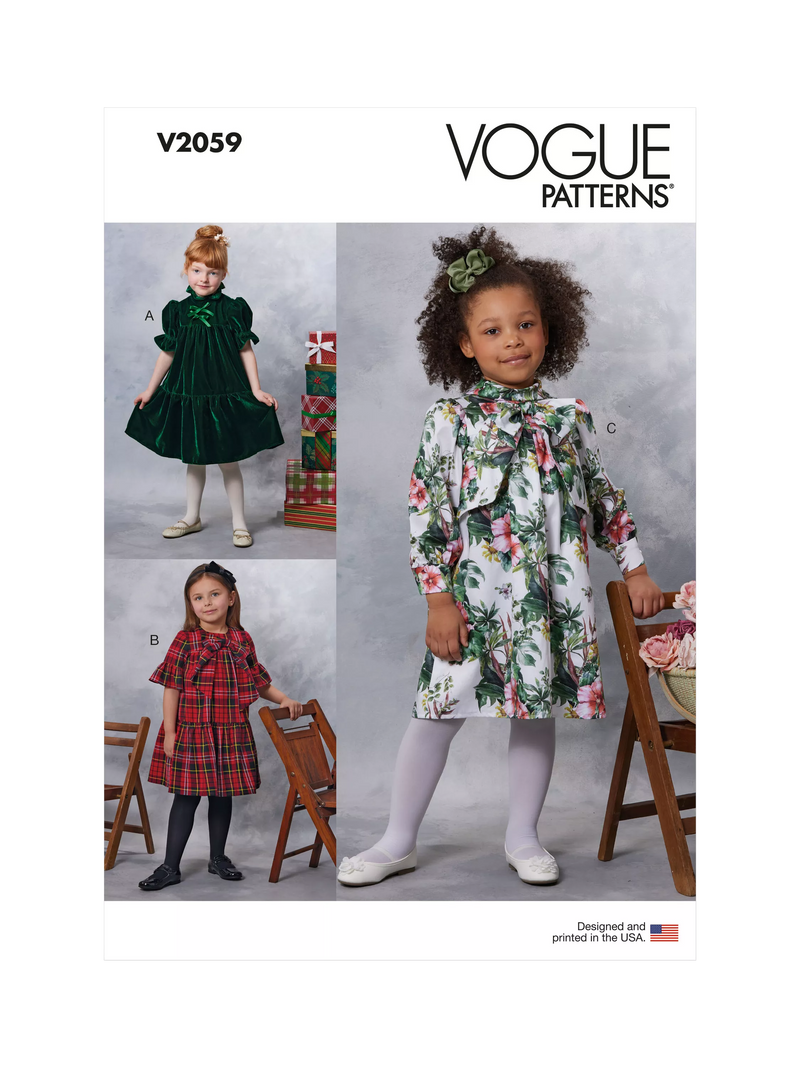Simplicity Vogue V2059 children's dresses sewing pattern, UK version