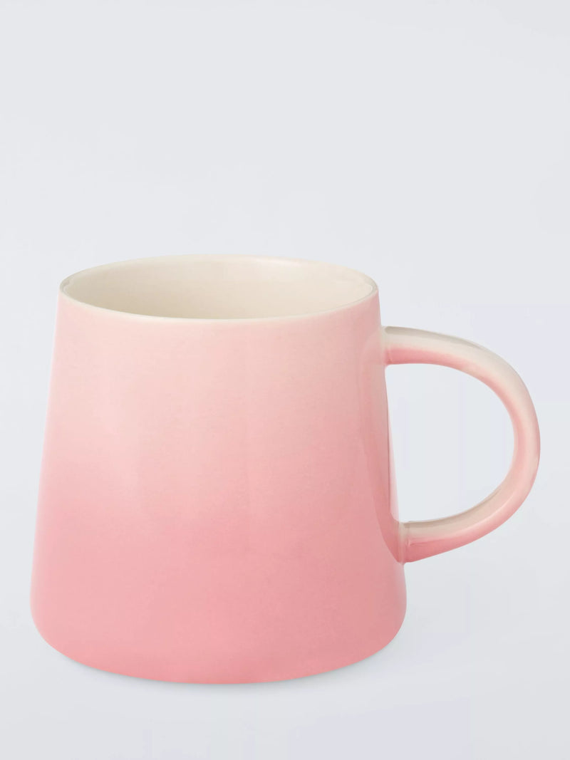 John Lewis Ombre Stoneware Mug, 350ml, Pink