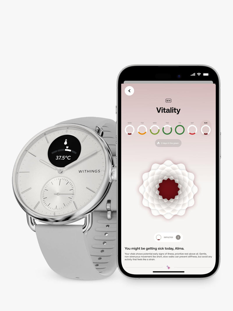 Withings Scanwatch 2 hybrid smartwatch white 38mm, imported from the UK