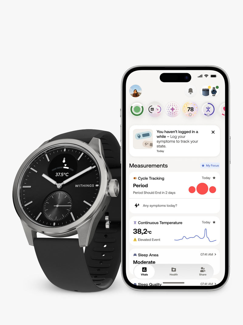 Withings Scanwatch 2 hybrid smartwatch 42mm black, UK version