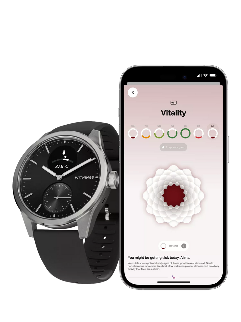 Withings Scanwatch 2 hybrid smartwatch 42mm black, UK version
