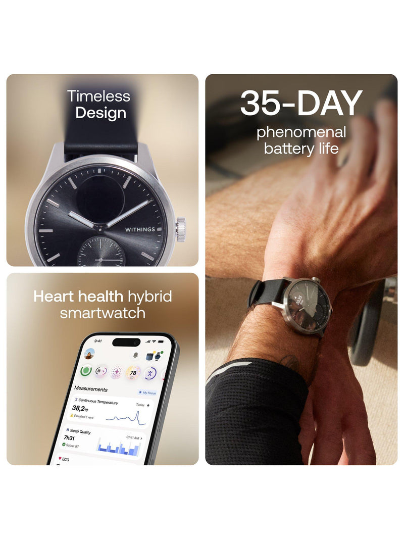 Withings Scanwatch 2 hybrid smartwatch 42mm black, UK version