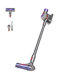 Dyson V8 Advanced cordless vacuum cleaner in silver and nickel - British product