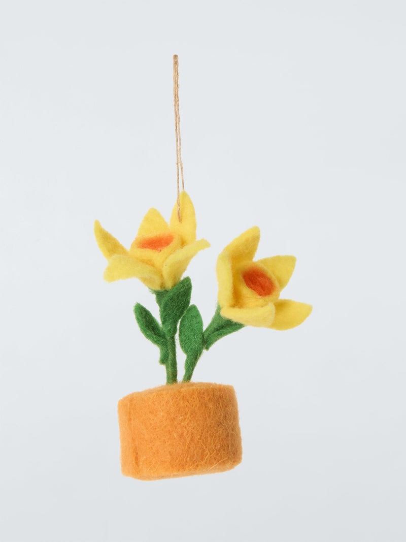 Felt Daffodil Pot Hanging Decoration