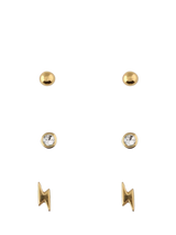 John Lewis Orelia Crystal Stud & Lightning Earrings Pack of 3- Buy online at McGrocer