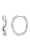 Orelia organic oval hoop earrings silver - British brand