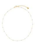 Orelia faux pearl station chain necklace pale gold - British product
