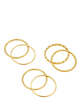 John Lewis Orelia Multi Stack Ring Set Pack of 6 Pale Gold- Buy online at McGrocer